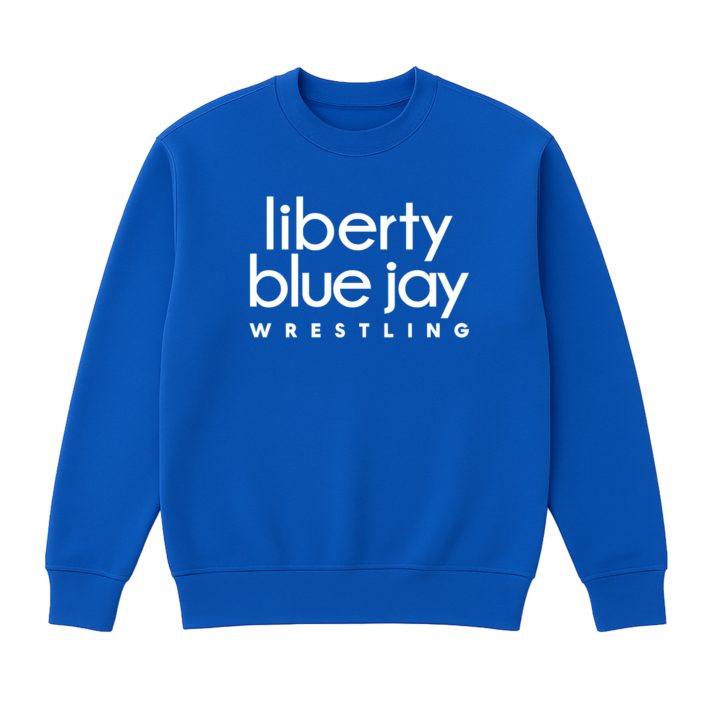 Liberty Blue Jay Wrestling Font Crewneck