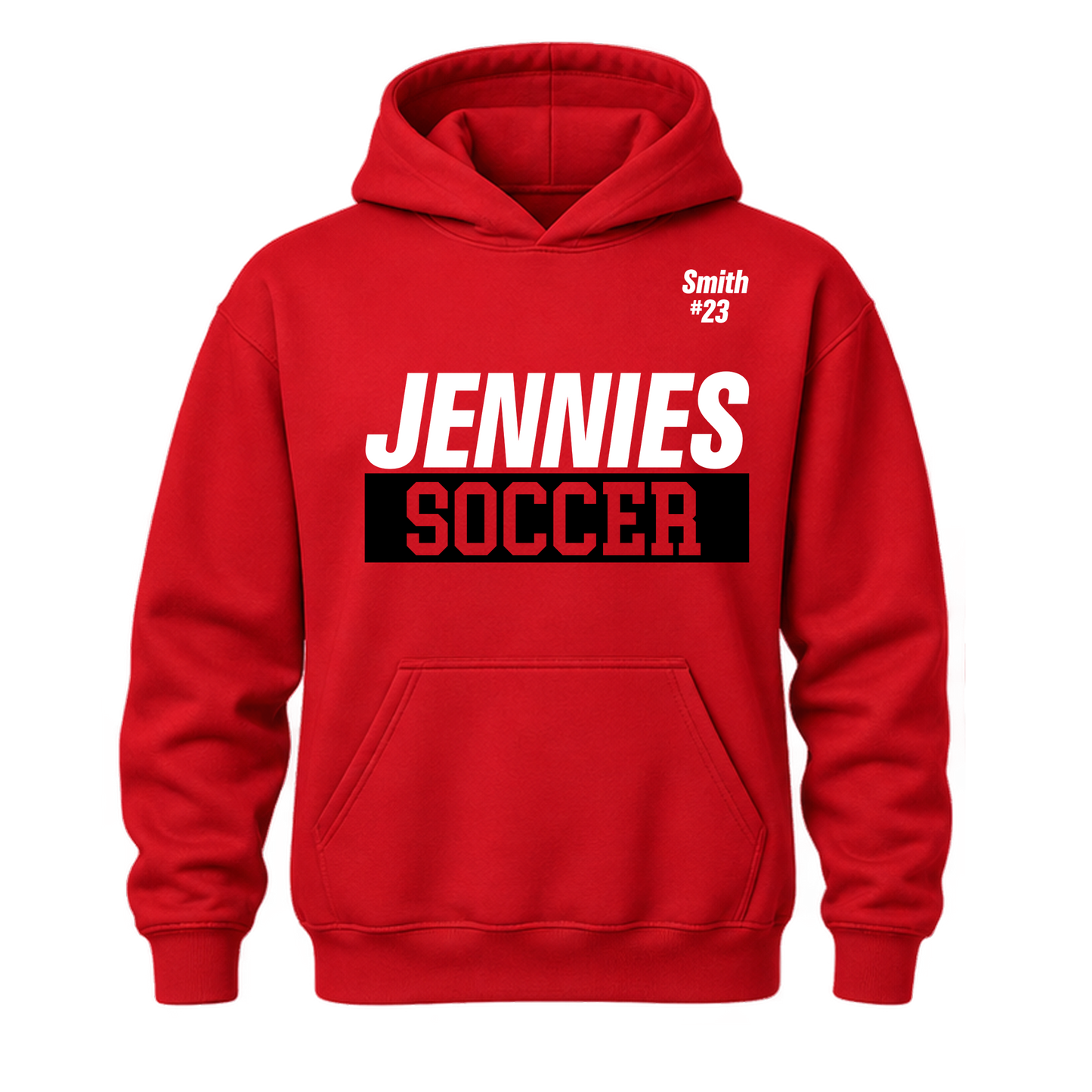 Jennies Soccer Hoodie Custom Name and Number