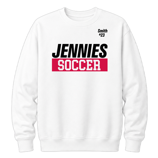 Jennies Soccer Crewneck Custom Name and Number