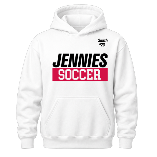 Jennies Soccer Hoodie Custom Name and Number