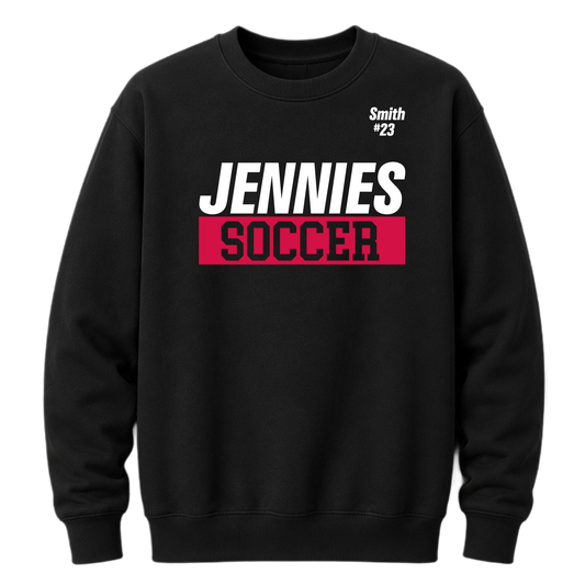 Jennies Soccer Crewneck Custom Name and Number