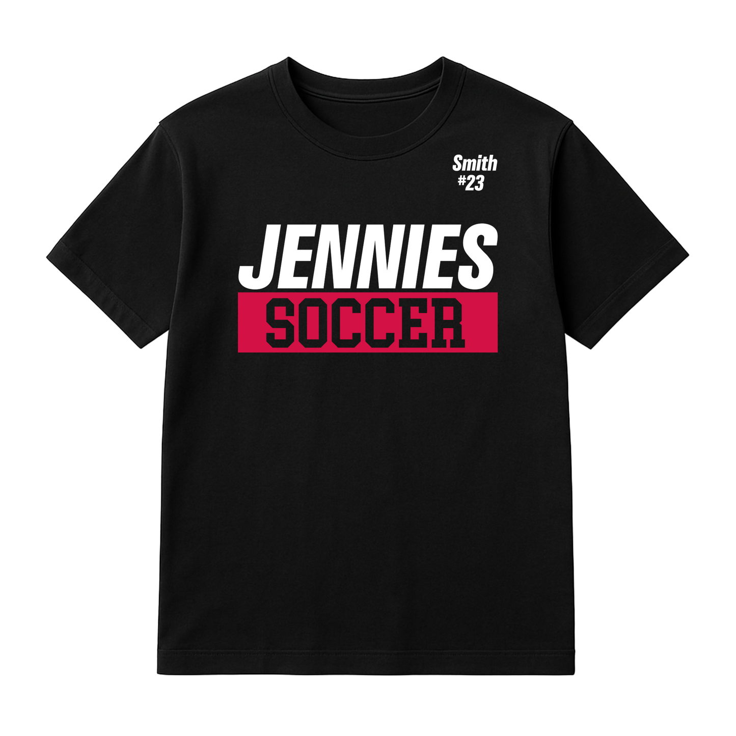 Jennies Soccer Tee Custom Name and Number