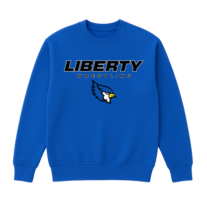 Liberty Blue Jays Wrestling Custom Name and Weight Crewneck