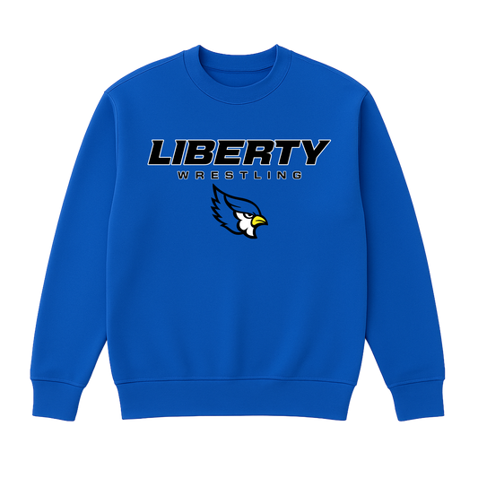 Liberty Blue Jays Wrestling Custom Name and Weight Crewneck