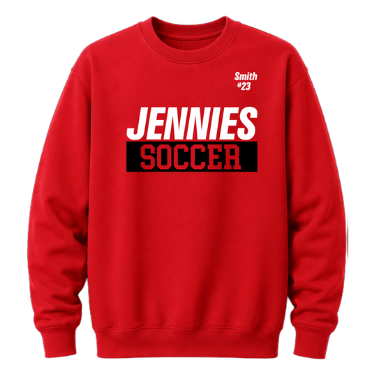 Jennies Soccer Crewneck Custom Name and Number