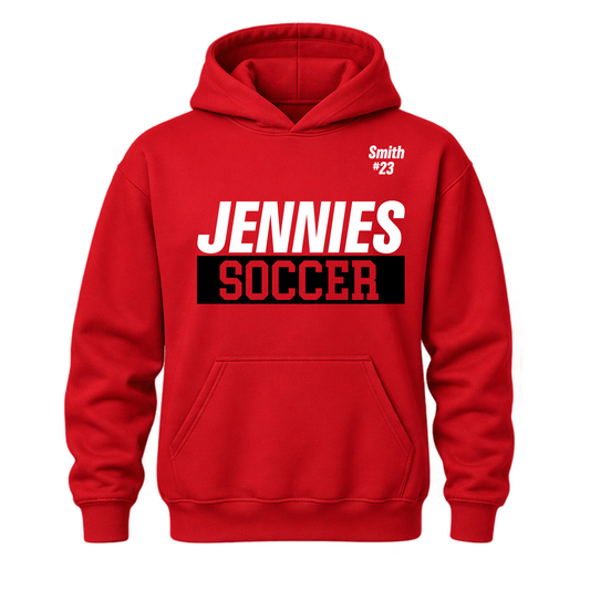 Jennies Soccer Hoodie Custom Name and Number