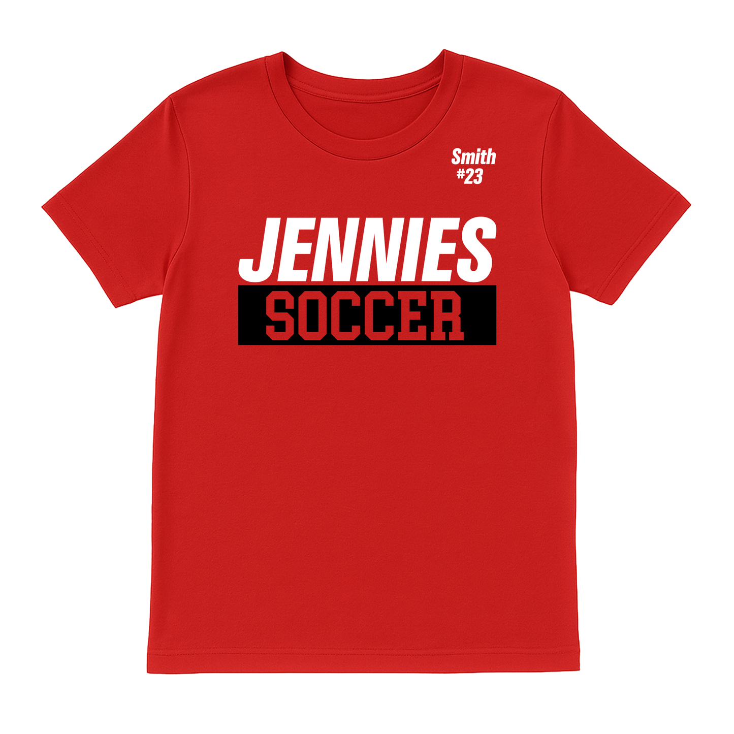 Jennies Soccer Tee Custom Name and Number