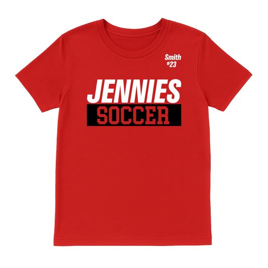 Jennies Soccer Tee Custom Name and Number