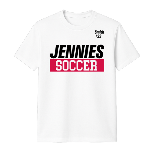 Jennies Soccer Tee Custom Name and Number
